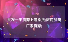 批发一手货源上哪拿货(微商加盟厂家货源)