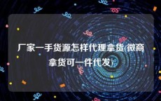 厂家一手货源怎样代理拿货(微商拿货可一件代发)