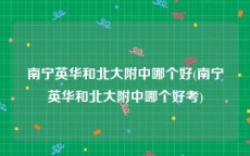 南宁英华和北大附中哪个好(南宁英华和北大附中哪个好考)