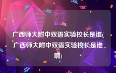 广西师大附中双语实验校长是谁(广西师大附中双语实验校长是谁啊)
