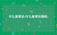 什么是单反(什么是单反相机)