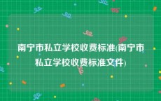 南宁市私立学校收费标准(南宁市私立学校收费标准文件)
