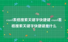 excel表格搜索关键字快捷键 excel表格搜索关键字快捷键是什么