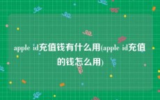 apple id充值钱有什么用(apple id充值的钱怎么用)
