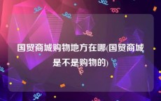 国贸商城购物地方在哪(国贸商城是不是购物的)