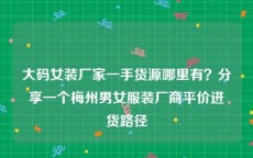 大码女装厂家一手货源哪里有？分享一个梅州男女服装厂商平价进货路径