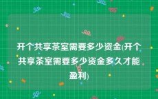 开个共享茶室需要多少资金(开个共享茶室需要多少资金多久才能盈利)