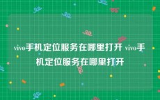 vivo手机定位服务在哪里打开 vivo手机定位服务在哪里打开