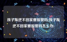 孩子叛逆不回家要报警吗(孩子叛逆不回家要报警吗怎么办)