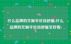 什么品牌的文胸平价且舒服(什么品牌的文胸平价且舒服又好看)