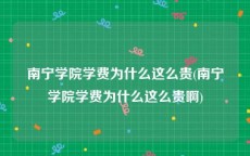 南宁学院学费为什么这么贵(南宁学院学费为什么这么贵啊)