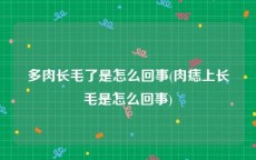 多肉长毛了是怎么回事(肉痣上长毛是怎么回事)
