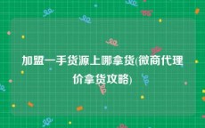 加盟一手货源上哪拿货(微商代理价拿货攻略)