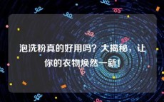泡洗粉真的好用吗？大揭秘，让你的衣物焕然一新！