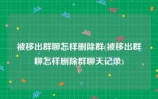 被移出群聊怎样删除群(被移出群聊怎样删除群聊天记录)