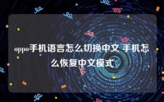 oppo手机语言怎么切换中文 手机怎么恢复中文模式