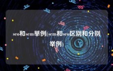 seo和sem举例(sem和seo区别和分别举例)