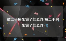 被二手房东骗了怎么办(被二手房东骗了怎么办)