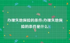 办理失地保险的条件(办理失地保险的条件是什么)