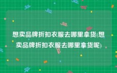 想卖品牌折扣衣服去哪里拿货(想卖品牌折扣衣服去哪里拿货呢)