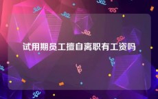 试用期员工擅自离职有工资吗