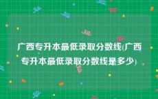 广西专升本最低录取分数线(广西专升本最低录取分数线是多少)