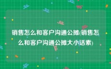 销售怎么和客户沟通公摊(销售怎么和客户沟通公摊大小话素)