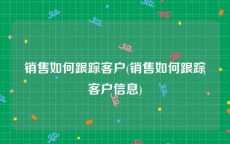 销售如何跟踪客户(销售如何跟踪客户信息)