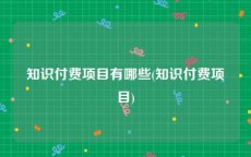 知识付费项目有哪些(知识付费项目)