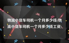 物流小货车司机一个月多少钱(物流小货车司机一个月多少钱工资)
