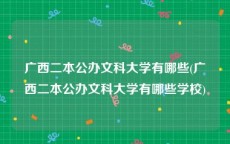 广西二本公办文科大学有哪些(广西二本公办文科大学有哪些学校)