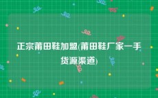 正宗莆田鞋加盟(莆田鞋厂家一手货源渠道)