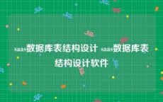 saas数据库表结构设计 saas数据库表结构设计软件