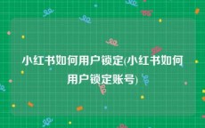 小红书如何用户锁定(小红书如何用户锁定账号)