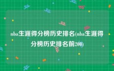 nba生涯得分榜历史排名(nba生涯得分榜历史排名前200)