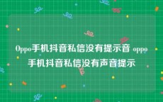 Oppo手机抖音私信没有提示音 oppo手机抖音私信没有声音提示