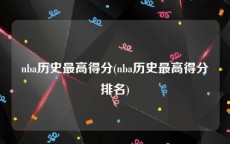 nba历史最高得分(nba历史最高得分排名)