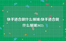 快手适合做什么领域(快手适合做什么领域2022)
