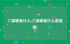 三温暖是什么(三温暖是什么意思啊)