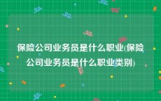 保险公司业务员是什么职业(保险公司业务员是什么职业类别)