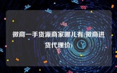微商一手货源商家哪儿有(微商进货代理价)
