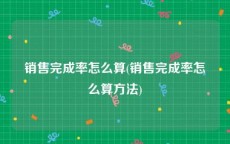 销售完成率怎么算(销售完成率怎么算方法)