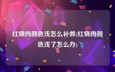 红烧肉颜色浅怎么补救(红烧肉颜色浅了怎么办)