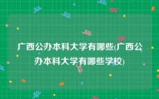 广西公办本科大学有哪些(广西公办本科大学有哪些学校)
