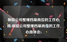 保险公司整理档案岗位的工作心得(保险公司整理档案岗位的工作心得体会)