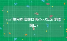 excel如何冻结窗口呢(Excel怎么冻结窗口)