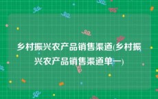 乡村振兴农产品销售渠道(乡村振兴农产品销售渠道单一)