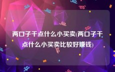 两口子干点什么小买卖(两口子干点什么小买卖比较好赚钱)