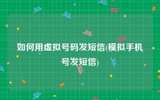 如何用虚拟号码发短信(模拟手机号发短信)