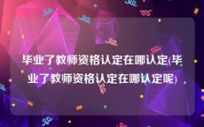 毕业了教师资格认定在哪认定(毕业了教师资格认定在哪认定呢)